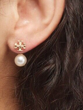 Tory Burch Faux Pearl Front/Back Earrings